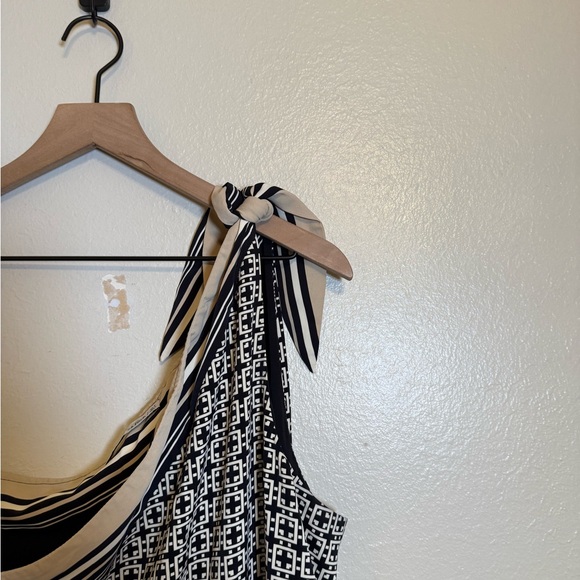 Abercrombie & Fitch One Shoulder Scarf‎ Bow Midi Dress XL Tall - Picture 4 of 9